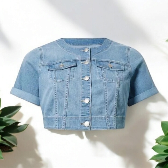 NEW! TORRID  100% cotton denim  bolero Sz Large - Picture 3 of 7